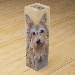 Berger Picard Painting - Cute Original Dog Art Wine Box
