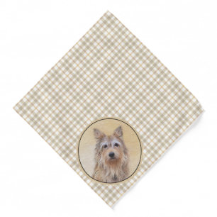 Berger Picard Shepherd Dark Fawn Painting Dog Art Bandana