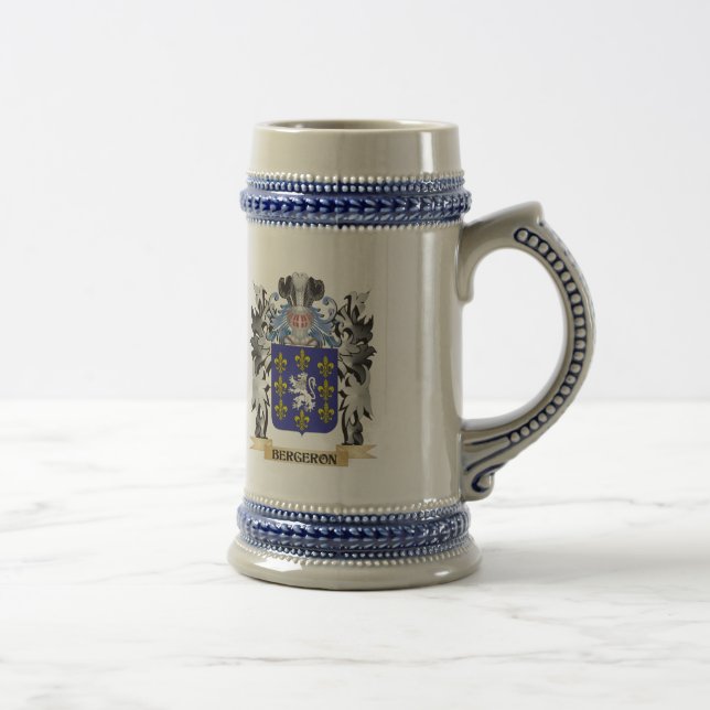 Bergeron Coat of Arms - Family Crest Beer Stein (Right)