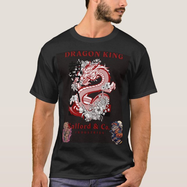 Beri luxurious mance dragon black t-shirt. T-Shirt (Front)
