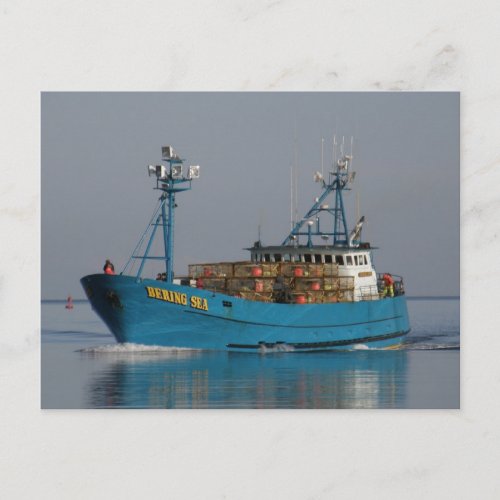 Bering Sea Crab Boat in Dutch Harbor AK Postcard