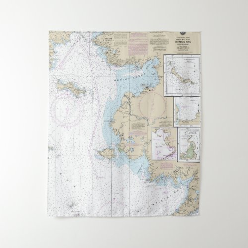 Bering Sea Eastern Part Alaska Nautical Chart Tapestry