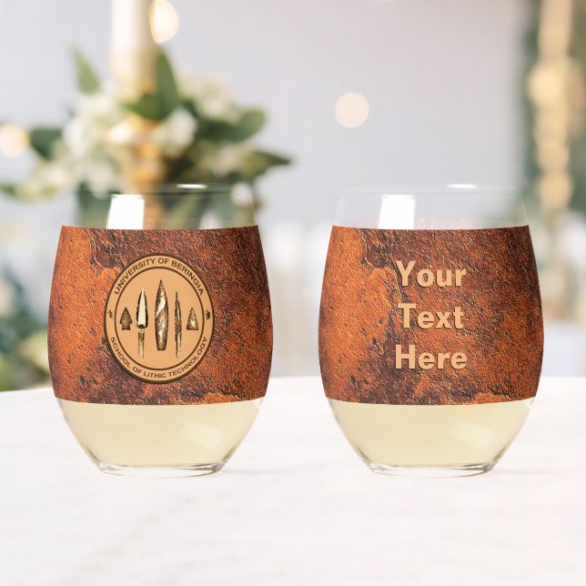 Beringia School of Lithic Technology Stemless Wine Glass (Insitu (Wedding))