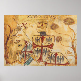 Berittener Kreuzritter Poster