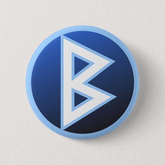 Berkana Beorc Rune Button (Front)