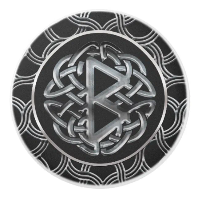 Berkana Rune Mettallic Embossed Ceramic Knob | Zazzle
