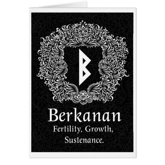 Berkanan Rune /Fertility / Black Version Cards (Front)