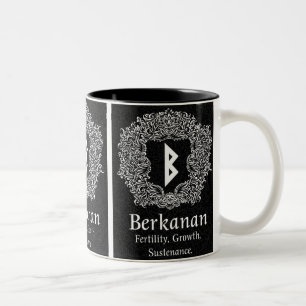 Berkanan Rune /Fertility / Black Version Two-Tone Coffee Mug