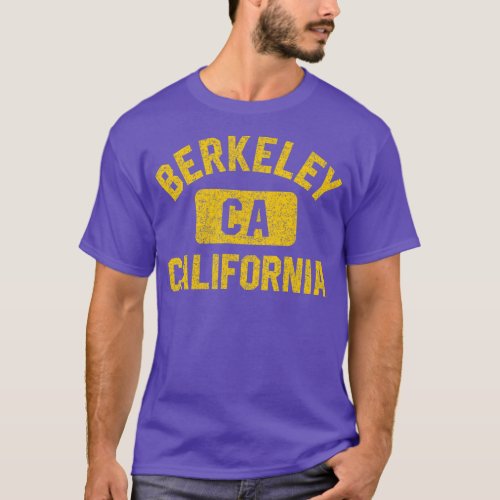 Berkeley CA California Gym Style Distressed Amber  T_Shirt