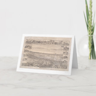 Berkeley, CA. Panoramic Map 1891 (0099A) -Restored Card