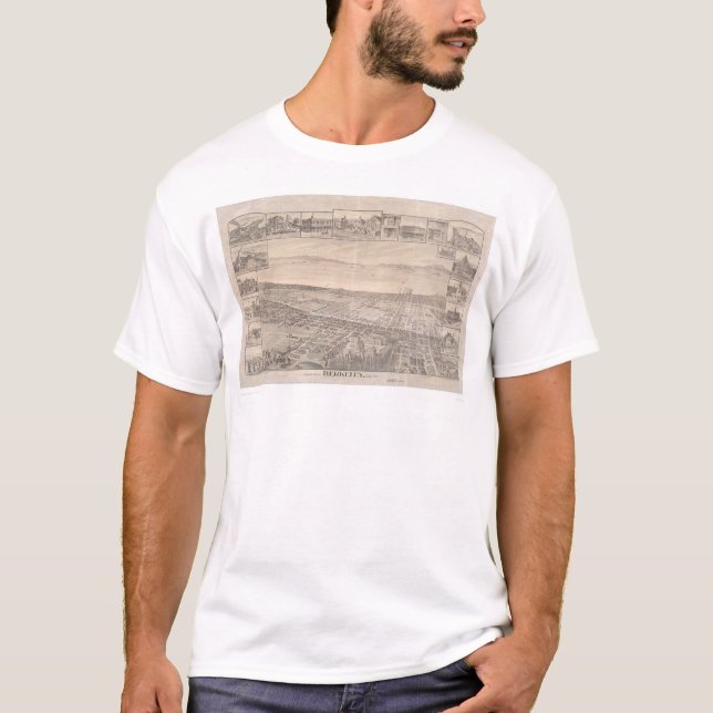 Berkeley, CA. Panoramic Map 1891 (0099A) - Unrest. T-Shirt (Front)