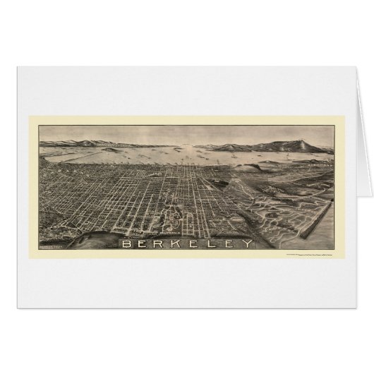 Berkeley, CA Panoramic Map - 1909 Cards (Front Horizontal)
