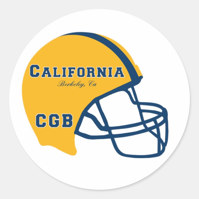 Berkeley California CA Football Helmet Logo Classic Round Sticker (Front)