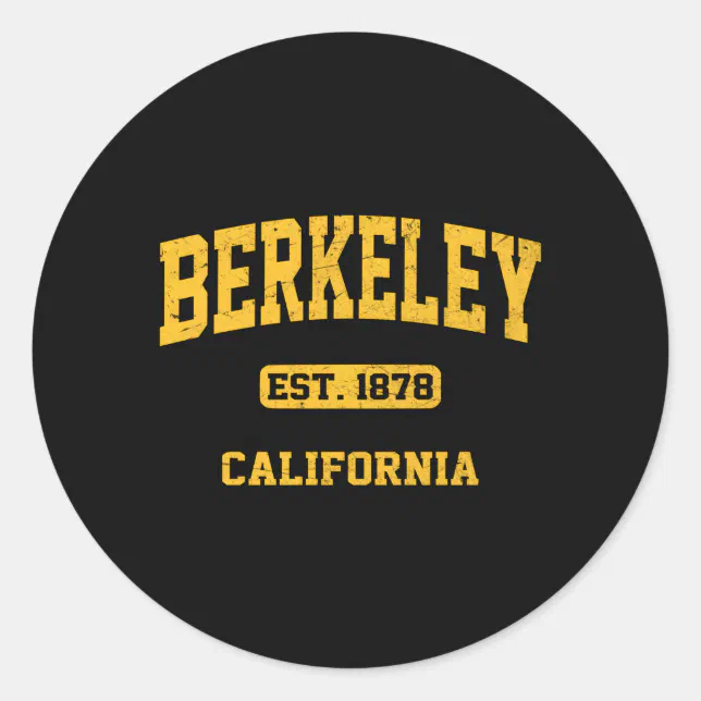 Berkeley California Ca State Athletic Style Classic Round Sticker | Zazzle