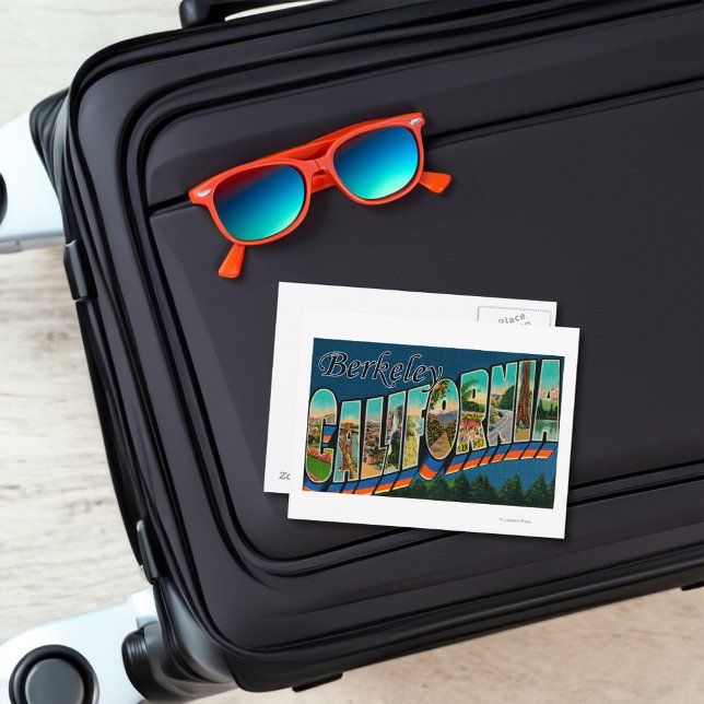 Berkeley, California - Large Letter Scenes Postcard (Card on suitcase)