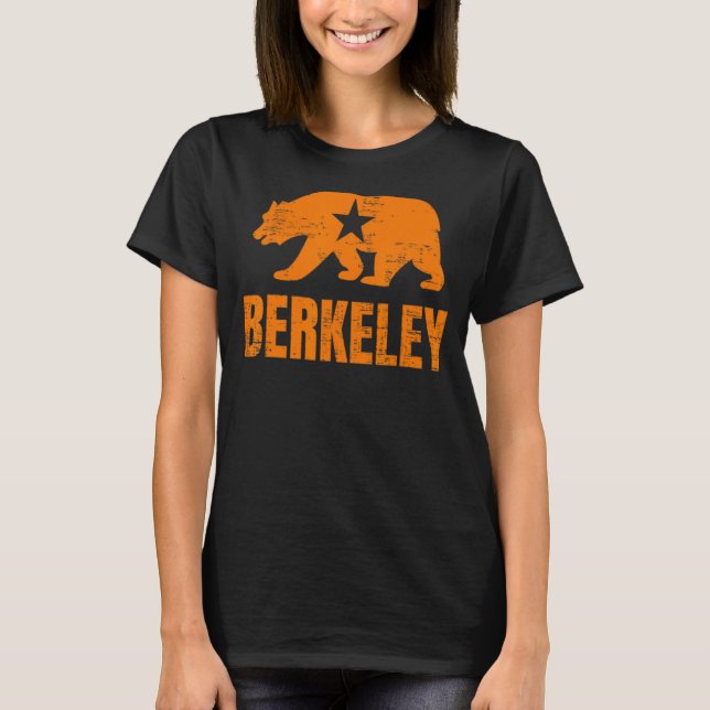 Berkeley California Republic Bear Distressed Vinta T-Shirt (Front)