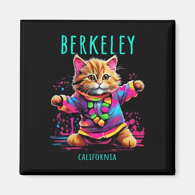 Berkeley California Usa Fun Cute Colorful Dancing  Magnet (Front)