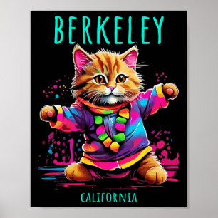 Berkeley California Usa Fun Cute Colorful Dancing Poster