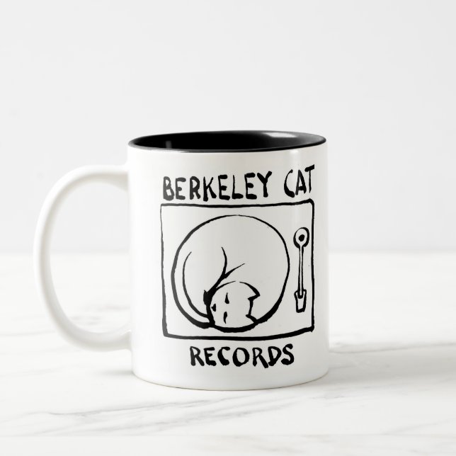 Berkeley Cat Logo merch Two-Tone Coffee Mug (Left)