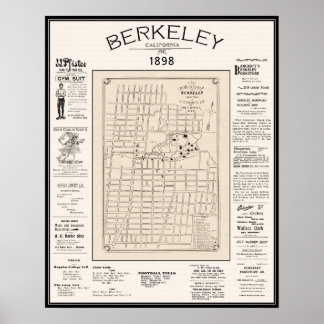 Berkeley Map 1898 Poster