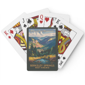 Berkeley Springs Illustration Travel Art Vintage Poker Cards