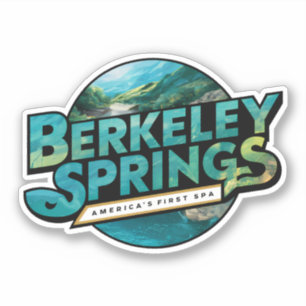 Berkeley Springs Illustration Travel Logo Sticker