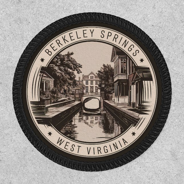 Berkeley Springs West Virginia Illustration Badge (Front)