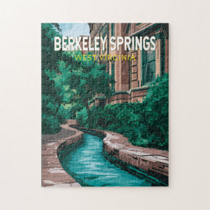 Berkeley Springs West Virginia Illustration Travel Jigsaw Puzzle