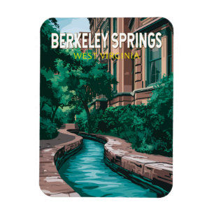 Berkeley Springs West Virginia Illustration Travel Magnet