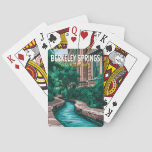 Berkeley Springs West Virginia Illustration Travel Poker Cards