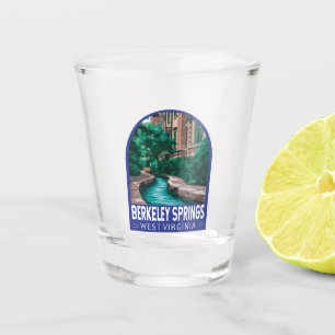 Berkeley Springs West Virginia Illustration Travel Shot Glass