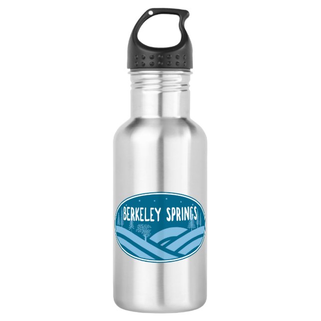 Berkeley Springs West Virginia Outdoors Stainless Steel Water Bottle (Front)