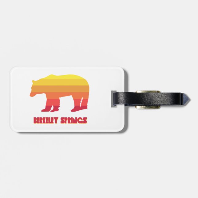 Berkeley Springs West Virginia Rainbow Bear Luggage Tag (Back Horizontal)