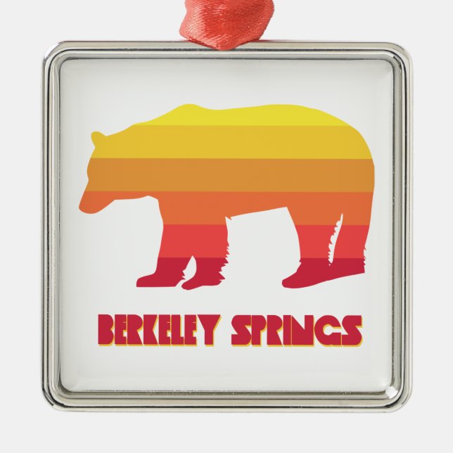 Berkeley Springs West Virginia Rainbow Bear Metal Ornament (Front)