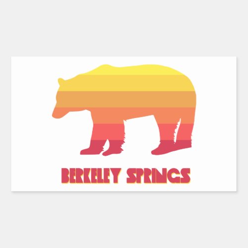 Berkeley Springs West Virginia Rainbow Bear Rectangular Sticker