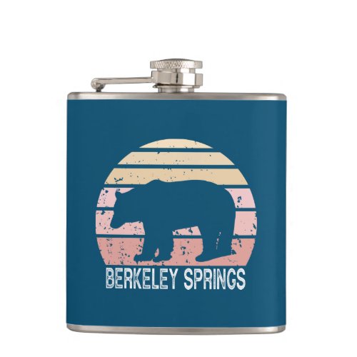 Berkeley Springs West Virginia Retro Bear Flask