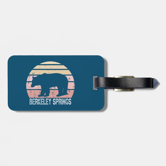 Berkeley Springs West Virginia Retro Bear Luggage Tag (Back Horizontal)