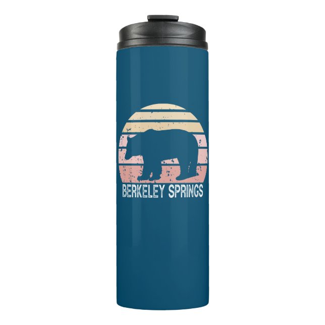 Berkeley Springs West Virginia Retro Bear Thermal Tumbler (Front)