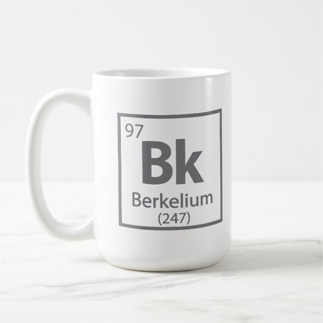 Berkelium - Berkeley Science Periodic Table Coffee Mug (Left)