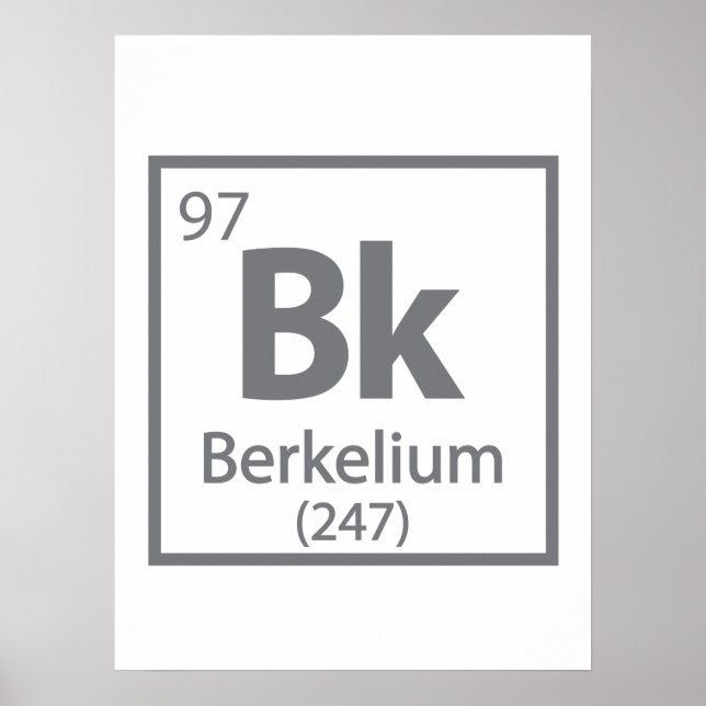 Berkelium - Berkeley Science Periodic Table Poster (Front)