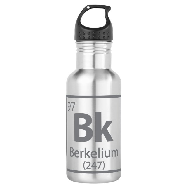 Berkelium - Berkeley Science Periodic Table Stainless Steel Water Bottle (Front)