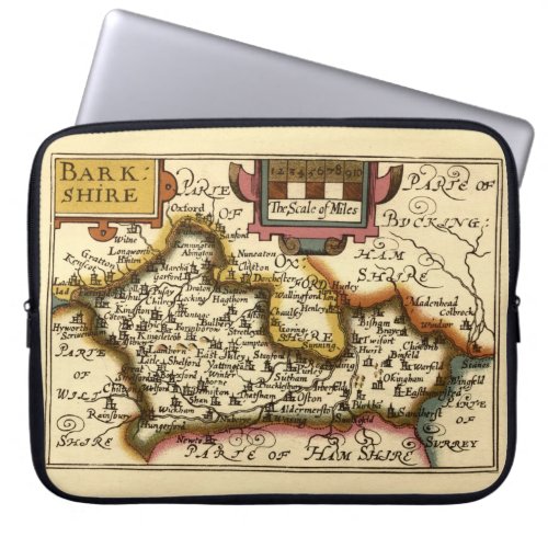 Berkshire Barkshire County England Antiquarian Map Laptop Sleeve