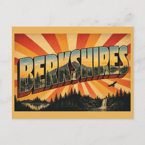 Berkshires MA Vintage Travel Art Postcard