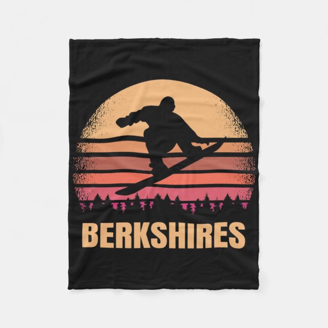 Berkshires Machusetts Snowboarding Outdoor Ma 80s  Fleece Blanket (Front)