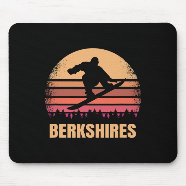 Berkshires Machusetts Snowboarding Outdoor Ma 80s  Mouse Pad (Front)
