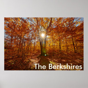 Berkshires Sunset Vibrant Fall Foliage, Western MA Poster