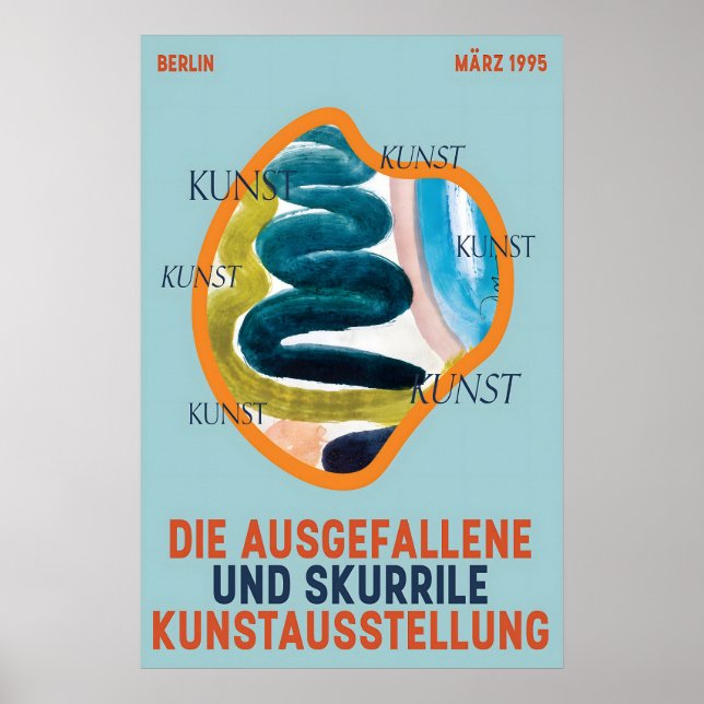Berlin 1995 Art Exhibition Poster Abstract Gallery (Front)
