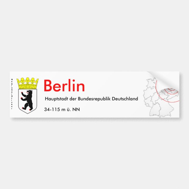Berlin 1 bumper sticker (Front)