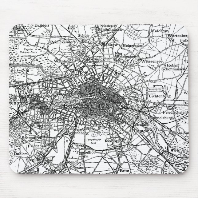 Berlin and Surrounding Areas Map(1911) Mouse Pad (Front)
