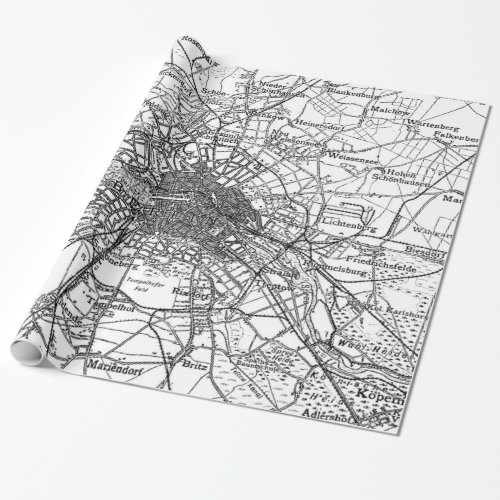 Berlin and Surrounding Areas Map1911 Wrapping Paper